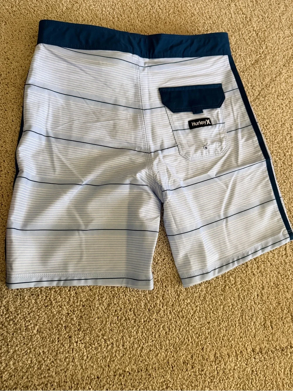 Hurley Boys Light Blue Striped Board Shorts